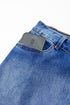 Wrapped Crossed Waist Solid Denim Mini Skirt