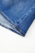 Wrapped Crossed Waist Solid Denim Mini Skirt