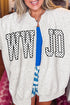 WWJD Polka Dot Letter Print Open Front Tunic Graphic Sweatshirt