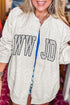 WWJD Polka Dot Letter Print Open Front Tunic Graphic Sweatshirt