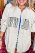 WWJD Polka Dot Letter Print Open Front Tunic Graphic Sweatshirt