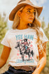 Yee Haw State Of Mind Retro Cowgirl Western Graphic T Shirt