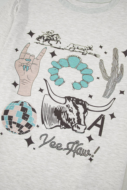 Yee Haw Western Fashion Graphic Print Tee