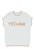 Yeehaw Graphic Contrast Stitch Short Sleeve Knit Sweater