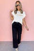 Yeehaw Graphic Contrast Stitch Short Sleeve Knit Sweater