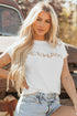 Yeehaw Graphic Contrast Stitch Short Sleeve Knit Sweater