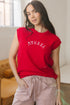 Yeehaw Graphic Sleeveless Crew Neck Knit Sweater