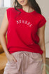 Yeehaw Graphic Sleeveless Crew Neck Knit Sweater