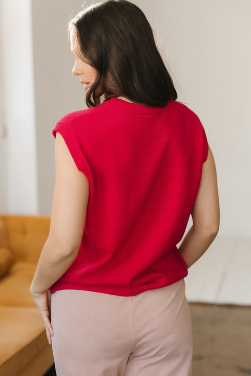 Yeehaw Graphic Sleeveless Crew Neck Knit Sweater