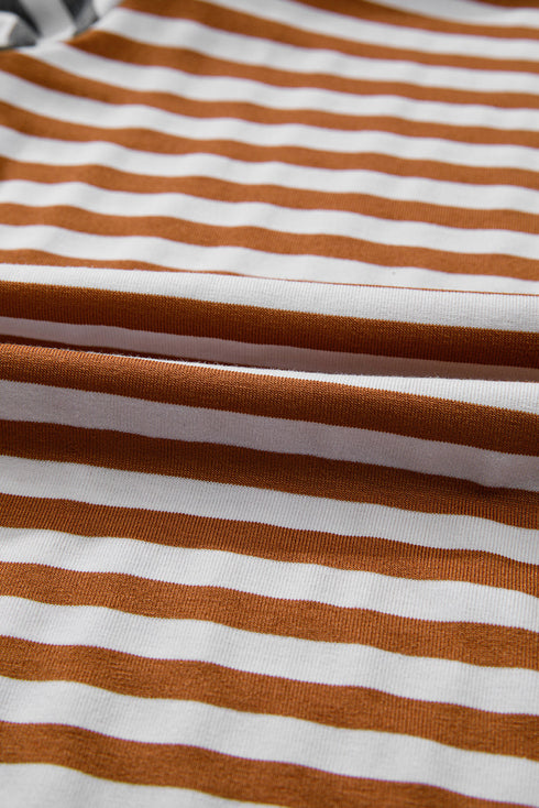 Yellow Stripe Two Tone Contrast Spaghetti Strap Backless Overall