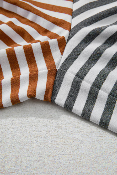 Yellow Stripe Two Tone Contrast Spaghetti Strap Backless Overall