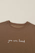 You Are Loved Graphic Print Corded Texture Crew Sweatshirt