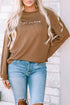 You Are Loved Graphic Print Corded Texture Crew Sweatshirt