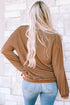 You Are Loved Graphic Print Corded Texture Crew Sweatshirt