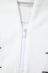 Zip Collar Vertical Stripe Drop Shoulder Long Sleeve Top