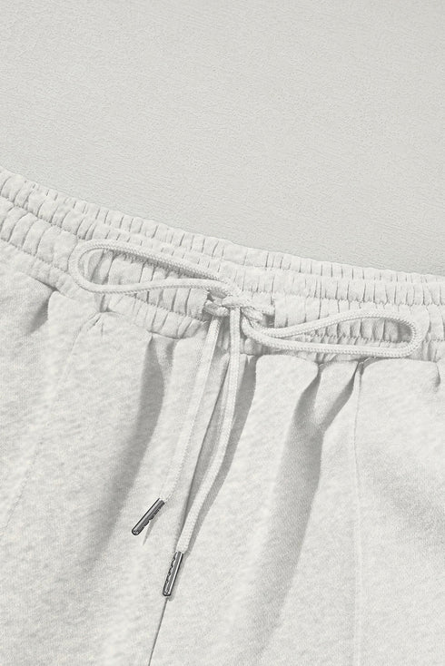 Zip Front Drop Shoulder Track Jacket Drawstring Jogger Pants Activewear Set