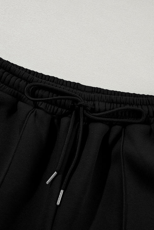 Zip Front Drop Shoulder Track Jacket Drawstring Jogger Pants Activewear Set