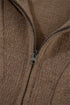 Zip Front Geometric Pattern Collared Knit Cardigan
