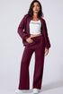 Zip Front High Neck Wide Leg Matching Set