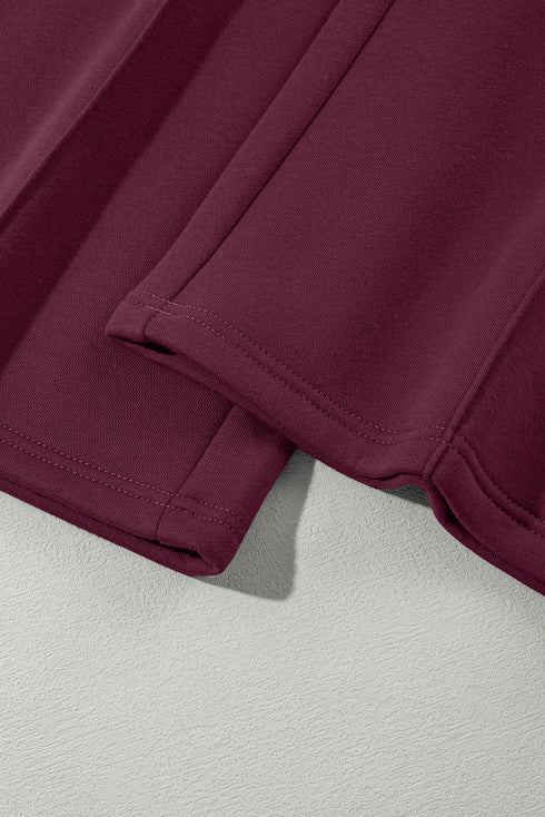 Zip Front High Neck Wide Leg Matching Set