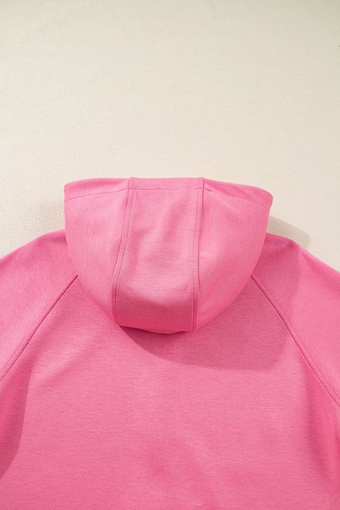 Zip Front Hoodie Curved Hem Wide Leg Pant Set