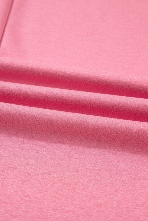 Zip Front Hoodie Curved Hem Wide Leg Pant Set