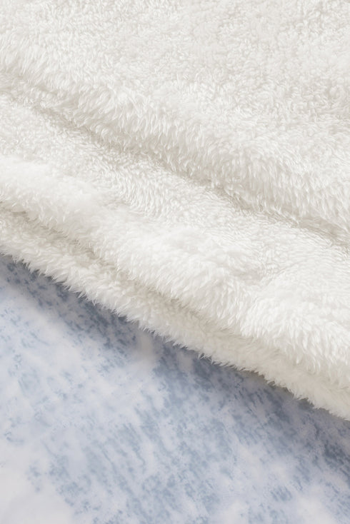 Zip Neck Oversize Fluffy Fleece Pullover