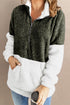 Zip Neck Oversize Fluffy Fleece Pullover