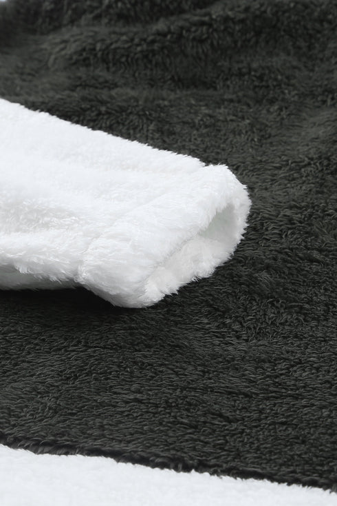 Zip Neck Oversize Fluffy Fleece Pullover