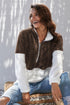 Zip Neck Oversize Fluffy Fleece Pullover