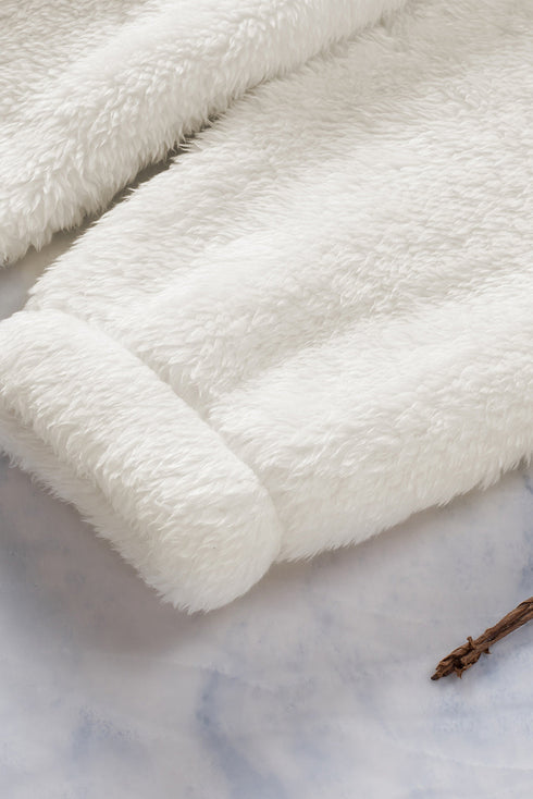 Zip Neck Oversize Fluffy Fleece Pullover