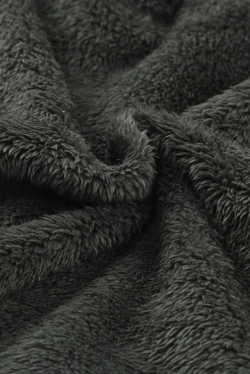 Zip Neck Oversize Fluffy Fleece Pullover