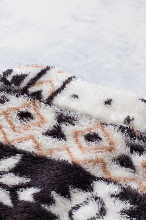 Zip Neck Oversize Fluffy Fleece Pullover