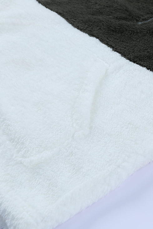 Zip Neck Oversize Fluffy Fleece Pullover