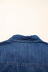 Zip Up Collared Short Sleeve Western Denim Mini Dress