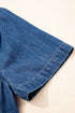 Zip Up Collared Short Sleeve Western Denim Mini Dress