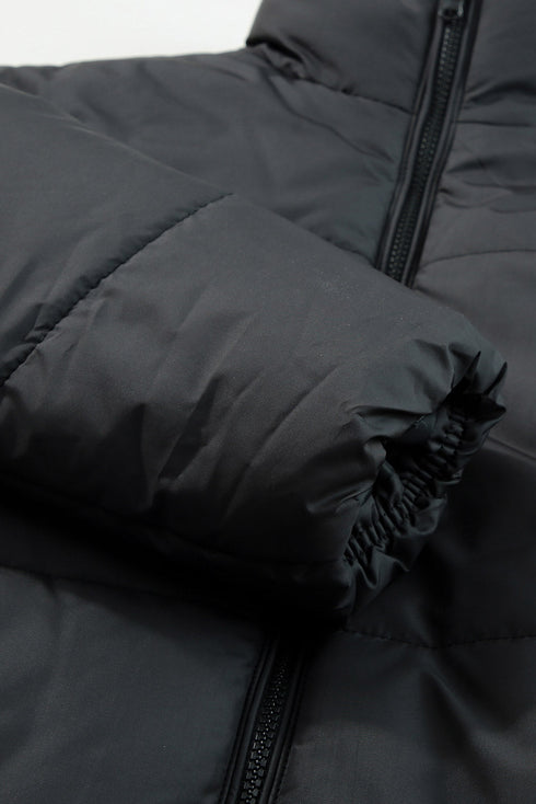 Zip Up Drawstring Hem Puffer Coat