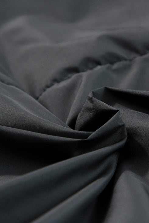 Zip Up Drawstring Hem Puffer Coat