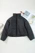 Zip Up Drawstring Hem Puffer Coat