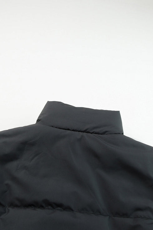 Zip Up Drawstring Hem Puffer Coat