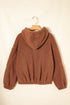 Zip Up Hooded Sherpa Plush Pocket Jacket