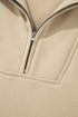 Zip-up Stand Neck Kangaroo Pocket Sweatshirt
