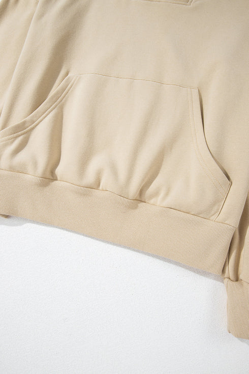 Zip-up Stand Neck Kangaroo Pocket Sweatshirt