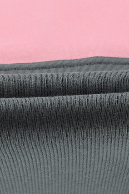 Zipped Colorblock Sweatshirt With Pockets