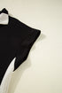Zipped Stand Collar Detailed Trim T Shirt Short Set