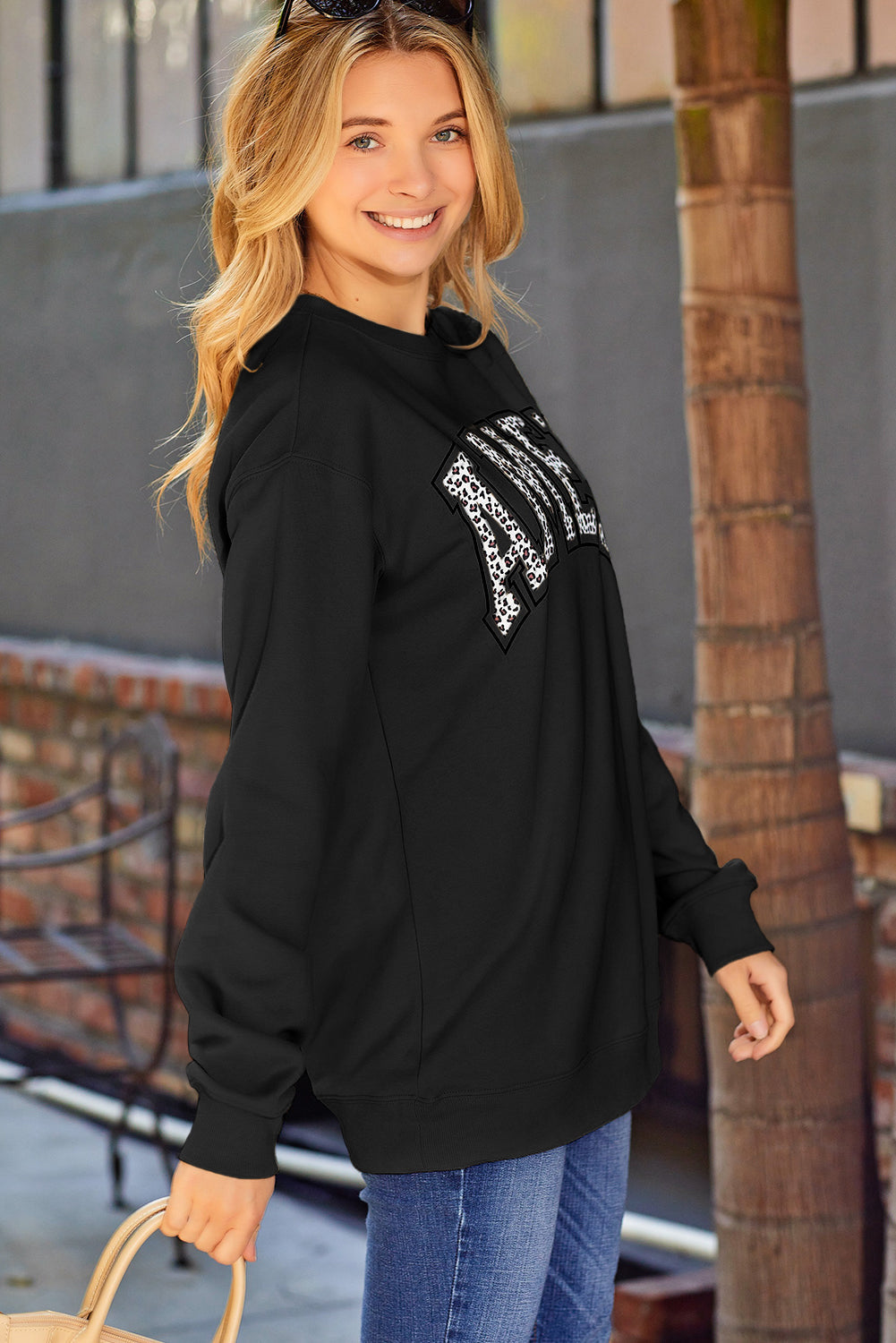 Oversized leopard online sweatshirt