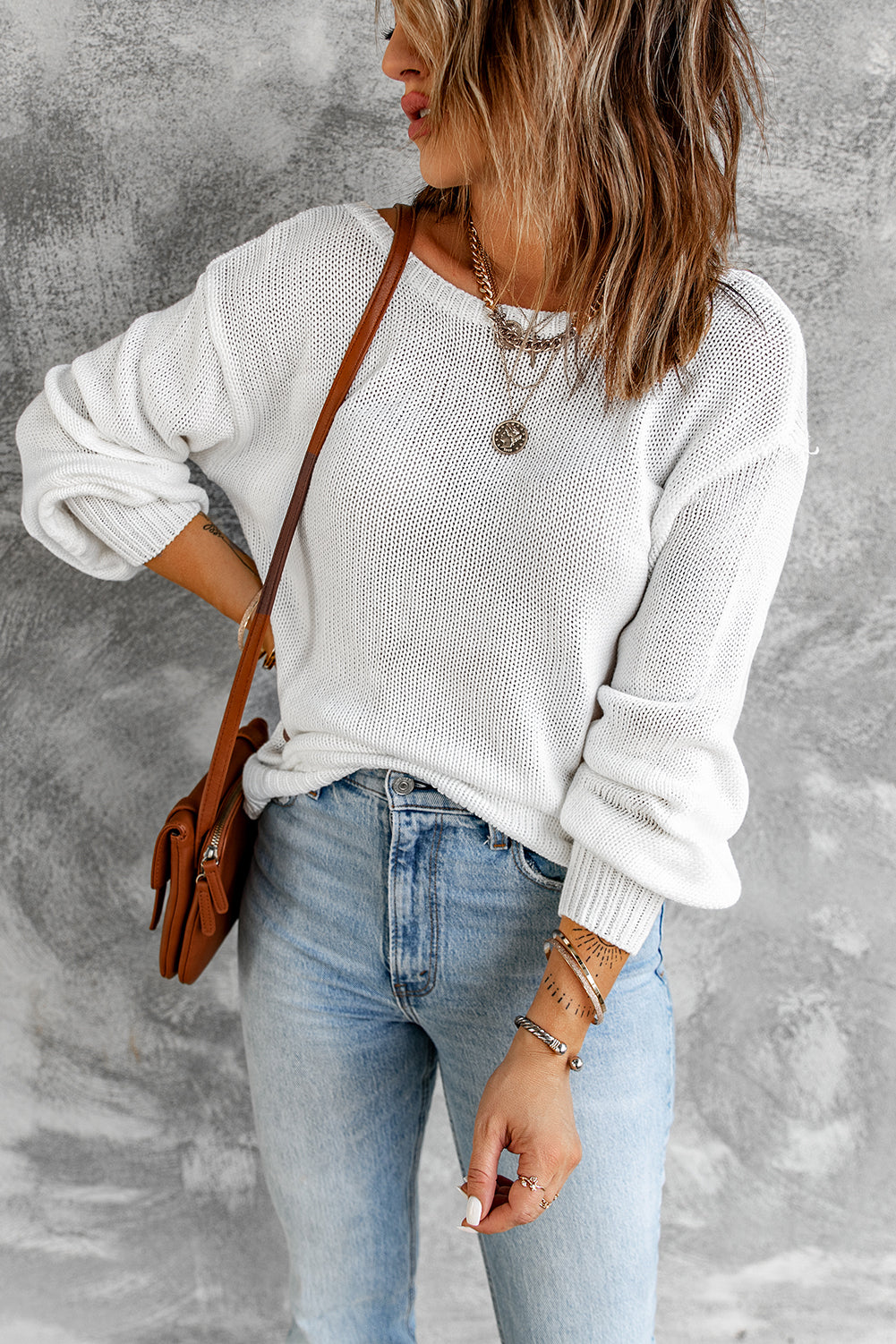 Free people bardot drop best sale shoulder sweater