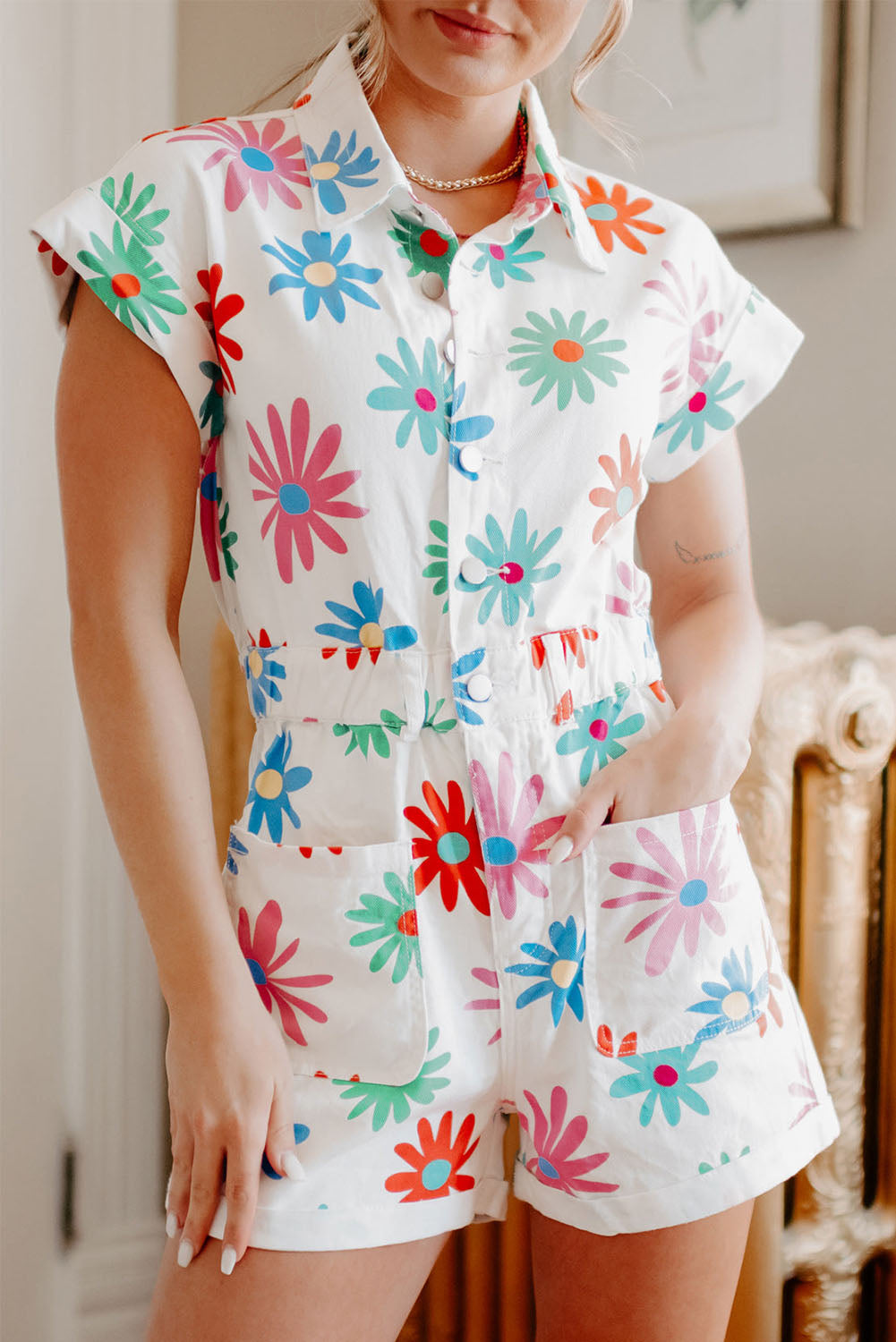 Short sleeve hotsell floral romper